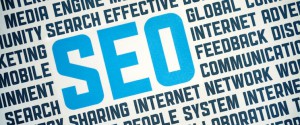 Printed poster with SEO sign and tags on social engine optimization theme. Added a slightly vignetting, and toning on the image. Close up shot.